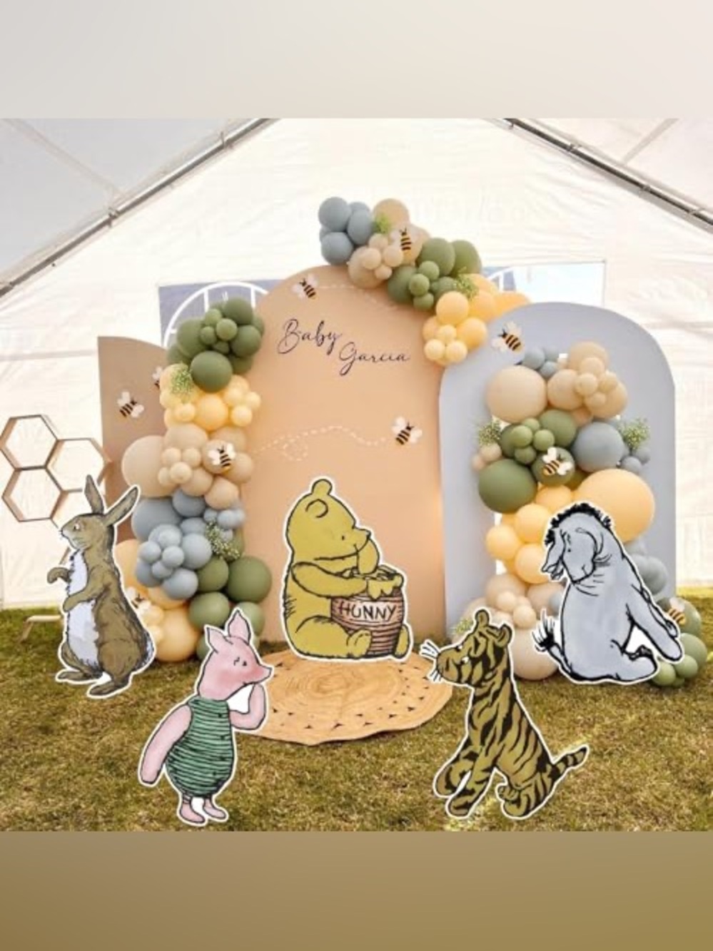 5 pcs Classic Winnie the Pooh Cardboard Cut-Outs with stand